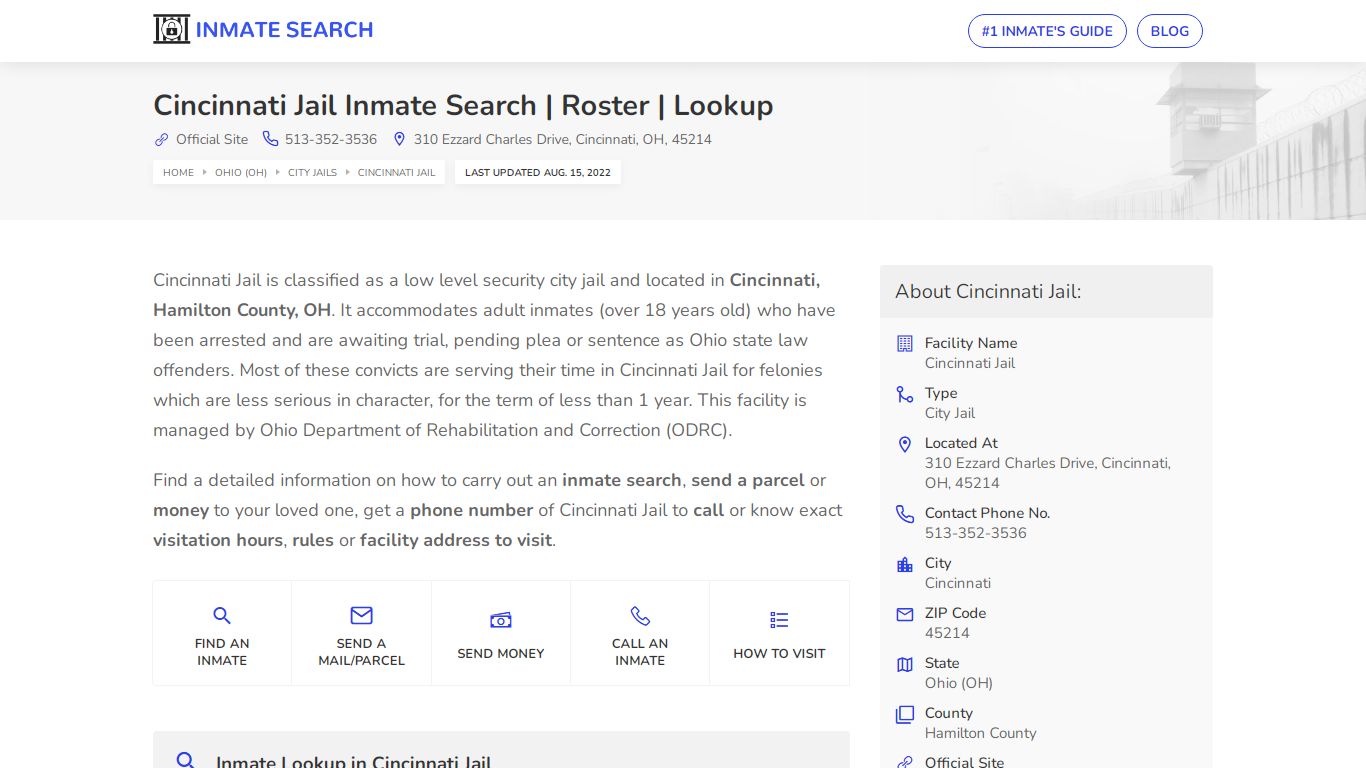 Cincinnati Jail Inmate Search | Roster | Lookup